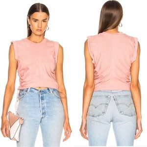 T by Alexander Wang Ruched Side Pink Crop Top